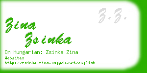 zina zsinka business card